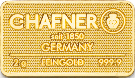 2 Gramm Goldbarren C. Hafner