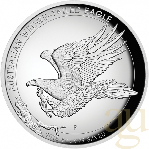 5 Unzen Silbermünze Australien Wedge Tailed Eagle 2015 High Relief - polierte Platte