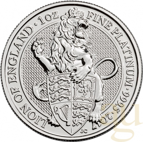 1 Unze Platinmünze Queens Beasts Lion 2017