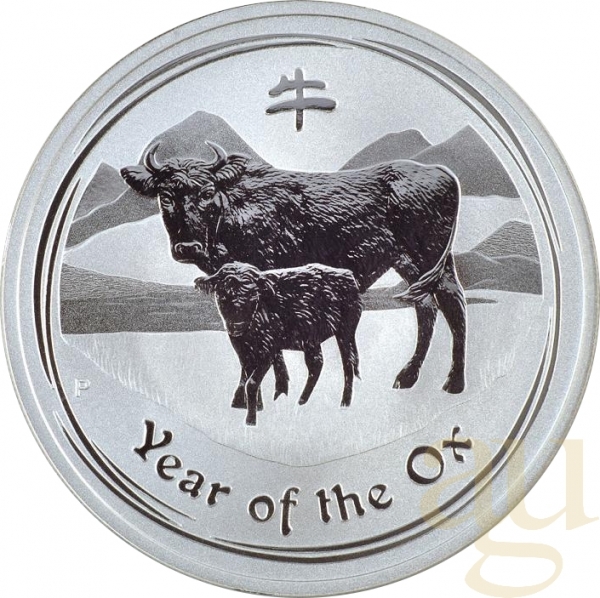 1 Unze Silbermünze Australien Lunar II Ochse 2009
