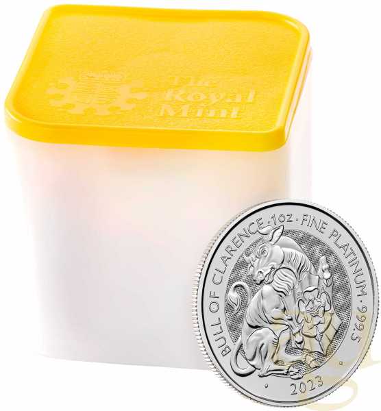 1 Unze Platinmünze Tudor Beasts Bull 2023