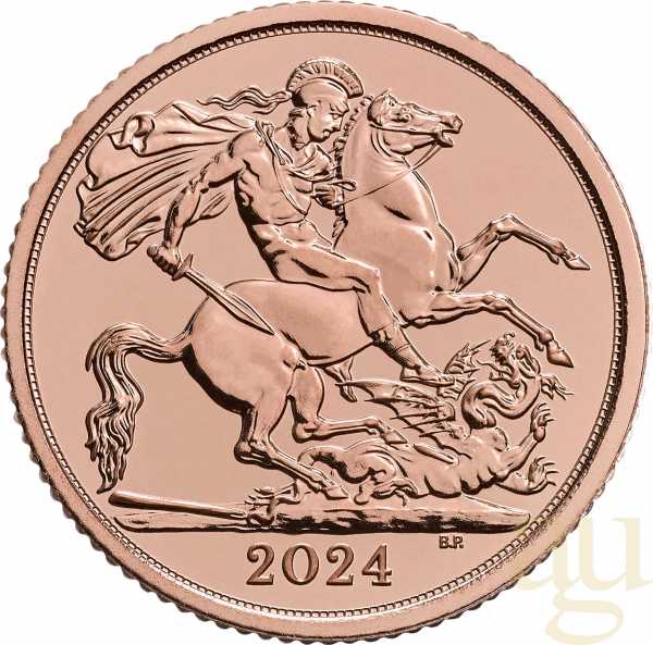1/2 Pfund Goldmünze Sovereign King Charles 2024