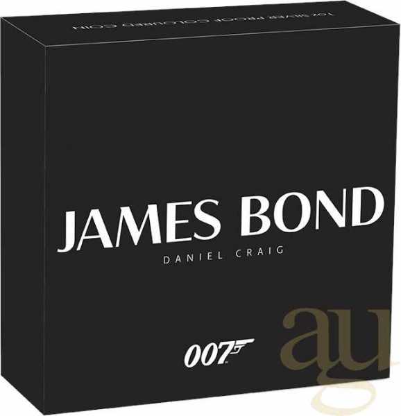 1 Unze Silbermünze Tuvalu James Bond 007 - Daniel Craig & Aston Martin DB5 2024 - proof coloriert