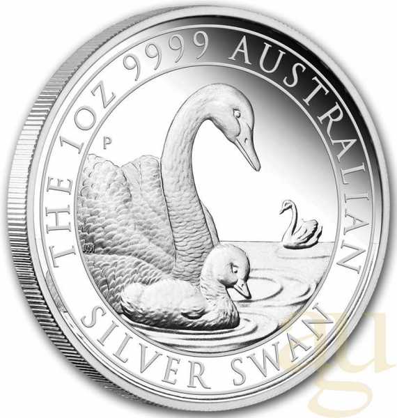 1 Unze Silbermünze Australien Schwan 2019 - polierte Platte