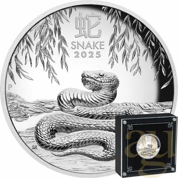 1 Unze Silbermünze Australien Lunar III Schlange 2025 - polierte platte - High Relief