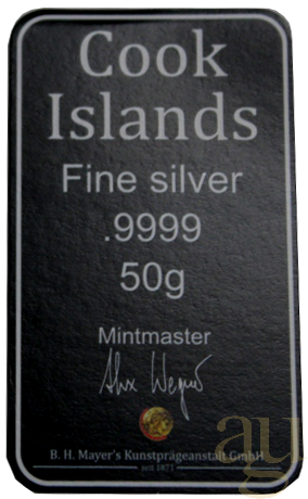 50 Gramm Silber Cook Islands Münzbarren