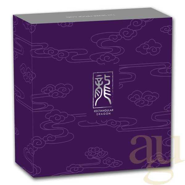 1 Unze Silbermünze Perth Mint Rectangular Dragon 2018 - polierte Platte