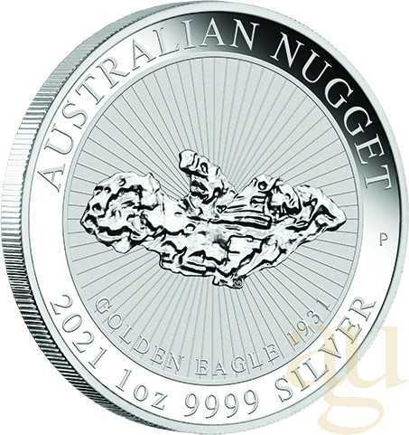 1 Unze Silbermünze Australien Nugget - Golden Eagle 2021