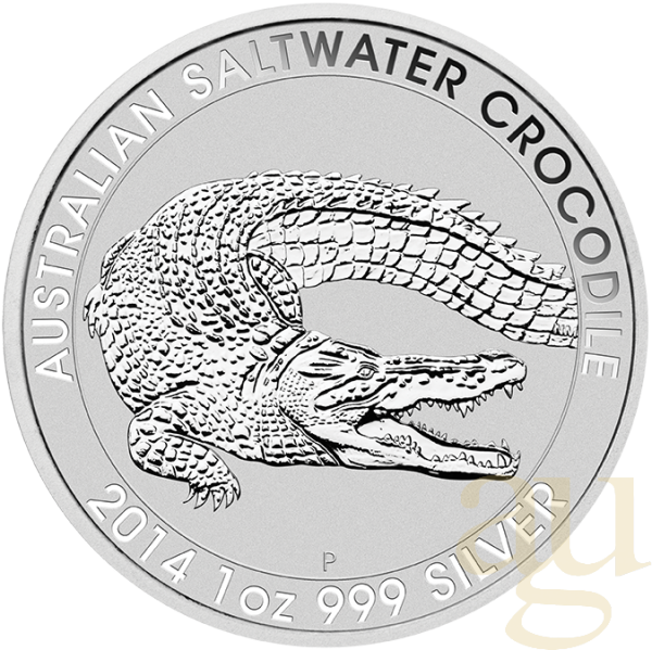 1 Unze Silbermünze Australien Salzwasser Krokodil 2014