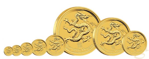 1/4 Unze Goldmünze Australien Lunar II Drache 2012