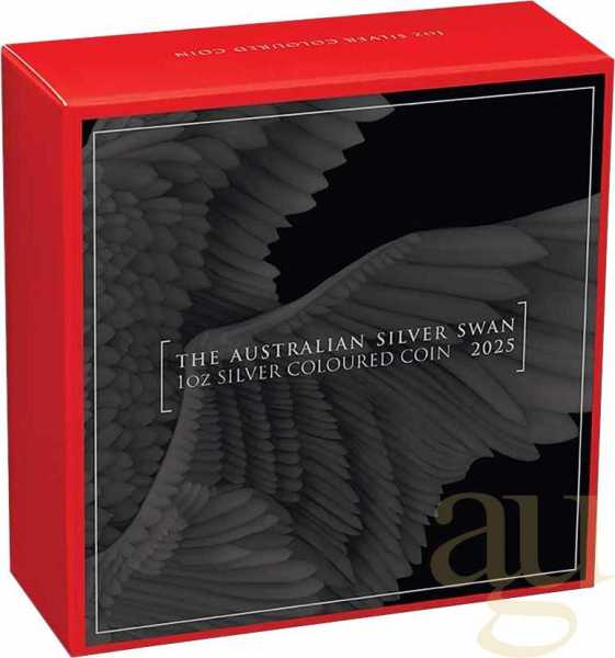 1 Unze Silbermünze Australien Schwan 2025 - coloriert
