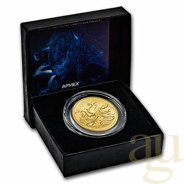 1 Unze Goldmünze Barbados Octopus 2021