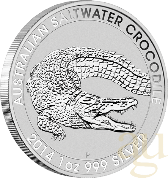 1 Unze Silbermünze Australien Salzwasser Krokodil 2014
