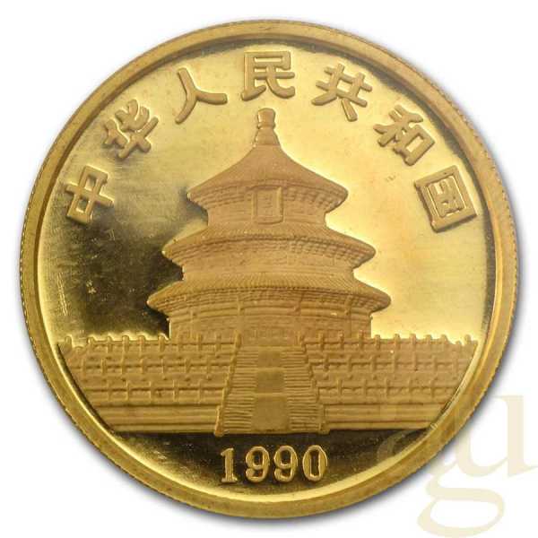 1/2 Unze Goldmünze China Panda 1990
