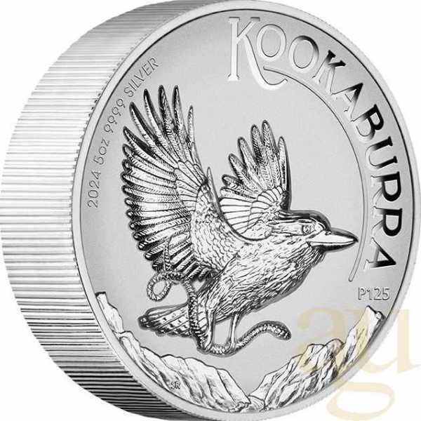 5 Unzen Silbermünze Australien Kookaburra 2024 - Incused Coin