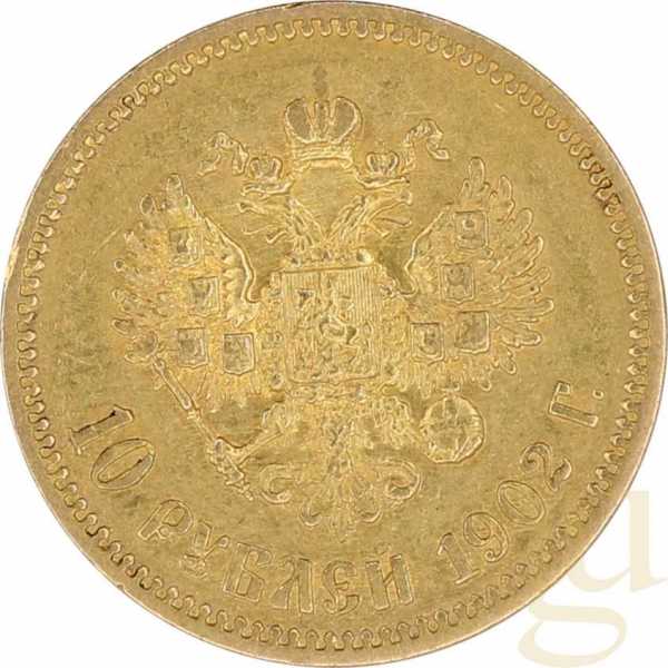 10 Rubel Goldmünze Nikolaus II 1902