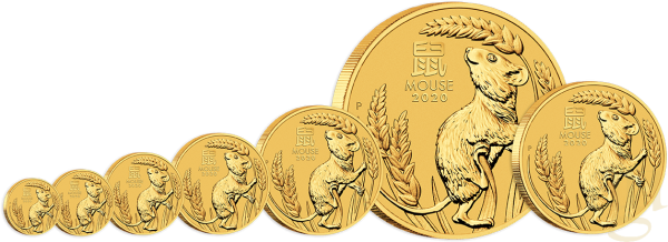 1/20 Unze Goldmünze Australien Lunar III Maus 2020