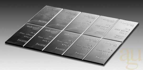 10 x 10g Silber Tafelbarren - Combibarren