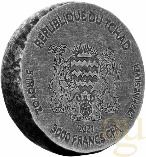 5 Unzen Silbermünze Republic of Tschad Anubis 2021