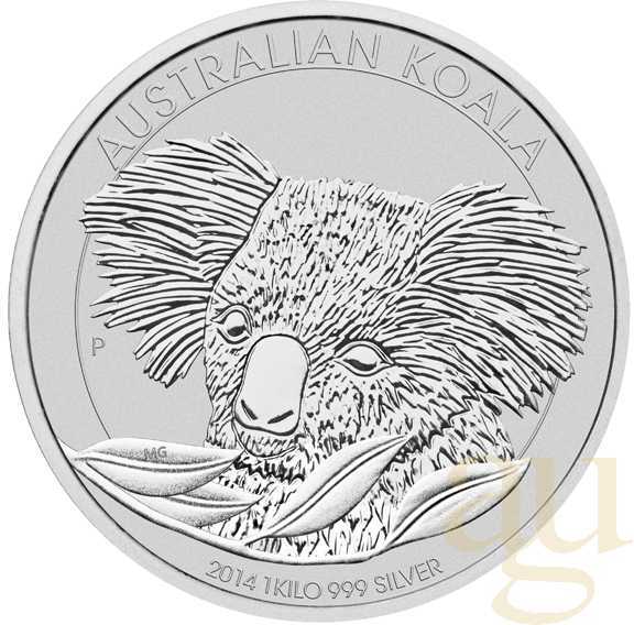 1 Kilogramm Silbermünze Australien Koala 2014