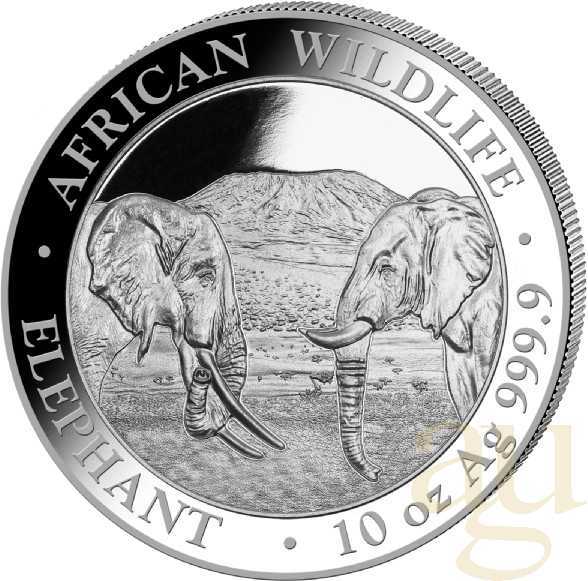 10 Unzen Silbermünze Somalia Elefant 2020