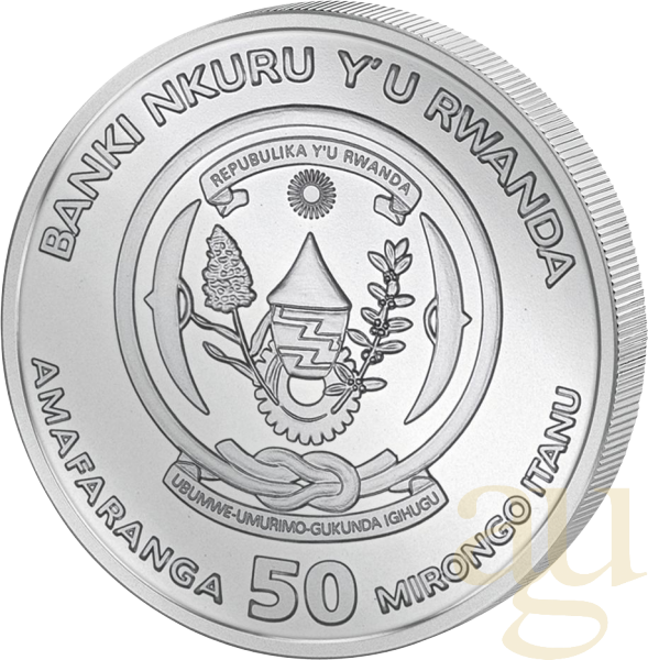 1 Unze Silbermünze Ruanda Flusspferd 2017