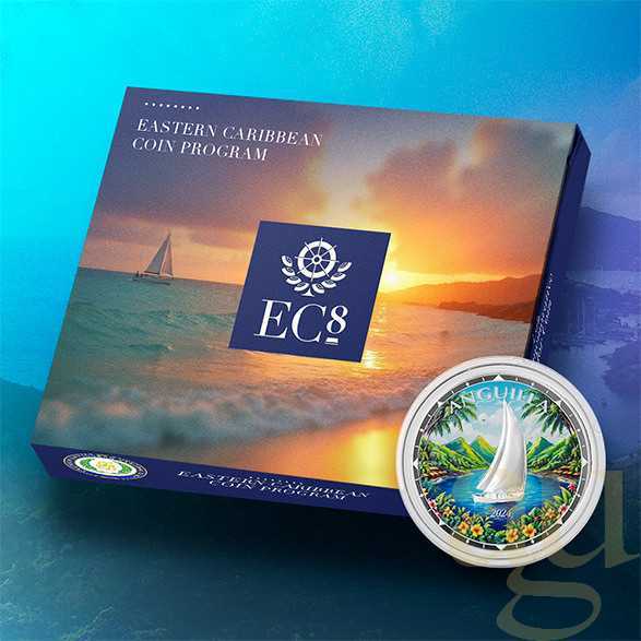1 Unze Silbermünze EC8 Anguilla - Regatta 2024 - coloriert