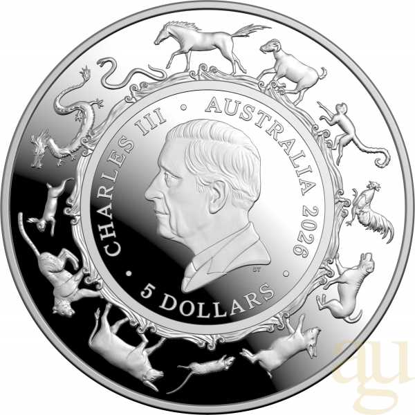 1 Unze Silbermünze Australien RAM Lunar Pferd 2026 Domed - Proof