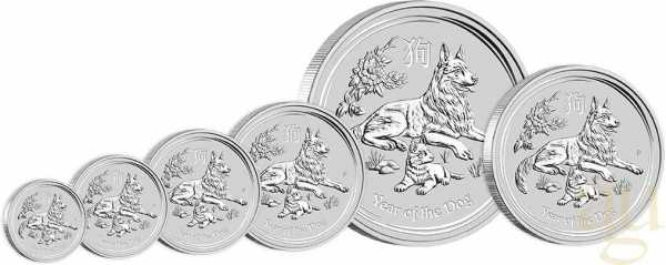 1 Unze Silbermünze Australien Lunar II Hund 2018