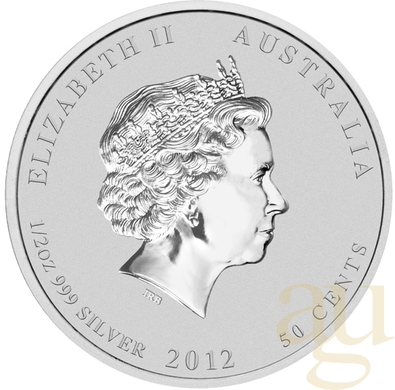 1/2 Unze Silbermünze Australien Lunar II Drache 2012