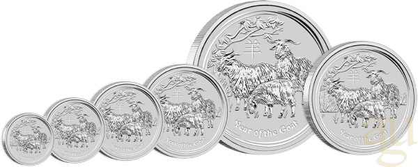 2 Unzen Silbermünze Australien Lunar II Ziege 2015