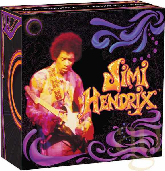 1 Unze Silbermünze Tuvalu Jimi Hendrix 2025 - proof coloriert