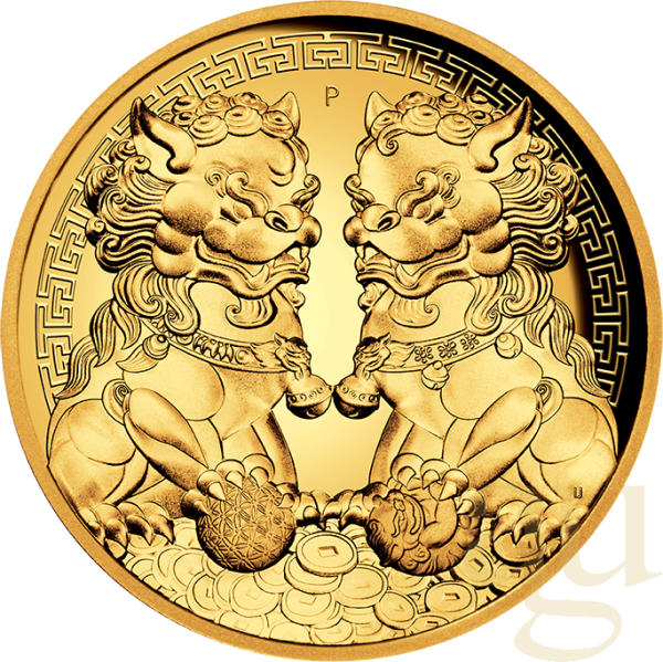 2 Unzen Goldmünze Australien Double Pixiu 2020 - High Relief - polierte Platte