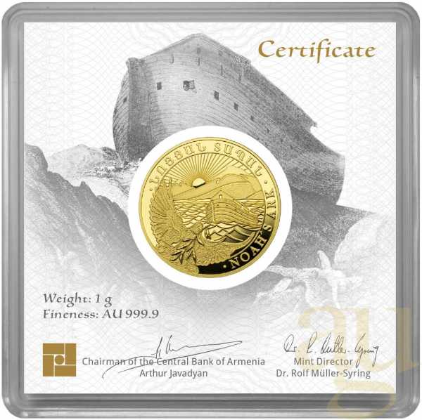 1 Gramm Goldmünze Arche Noah 2020