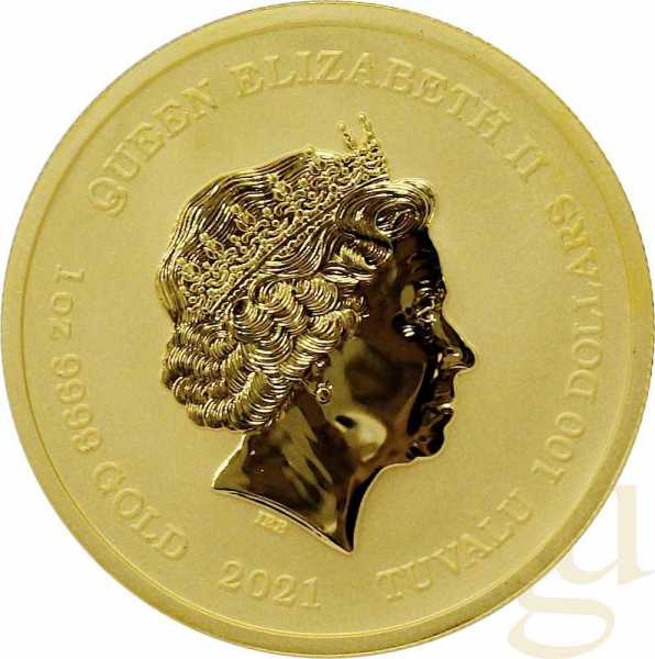 1 Unze Goldmünze Tuvalu - Gods of Olympus - Hades 2021