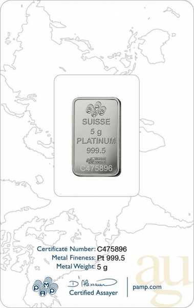 5 Gramm Platinbarren PAMP Fortuna