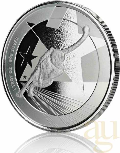 1 Unze Silbermünze Kamerun Gepard 2019