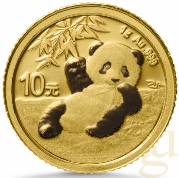 1 Gramm Goldmünze China Panda 2020