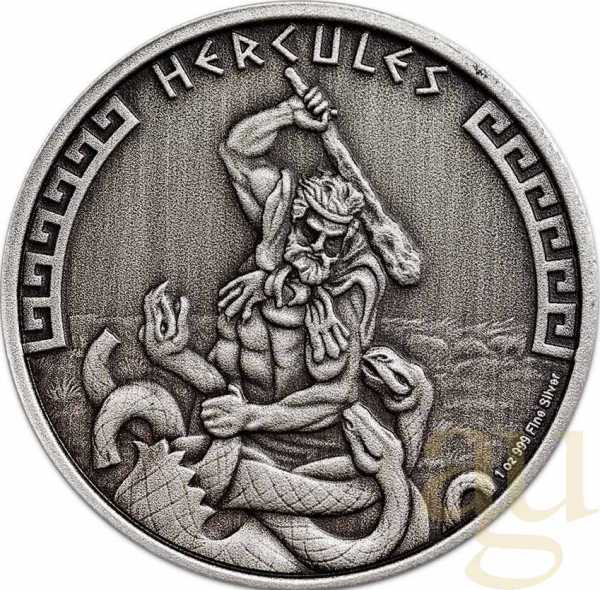1 Unze Silbermünze Niue Heroes of Greek Mythology - Hercules 2023 - Antik Finish
