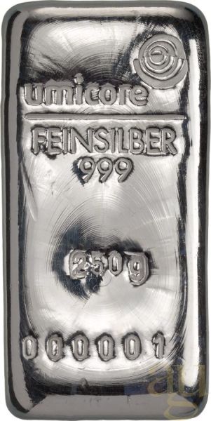 250 Gramm Silberbarren