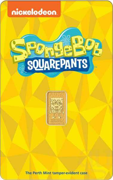 1 Gramm Goldbarren Perth Mint - Spongebob Schwammkopf