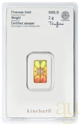 2 Gramm Goldbarren Heraeus Kinebar