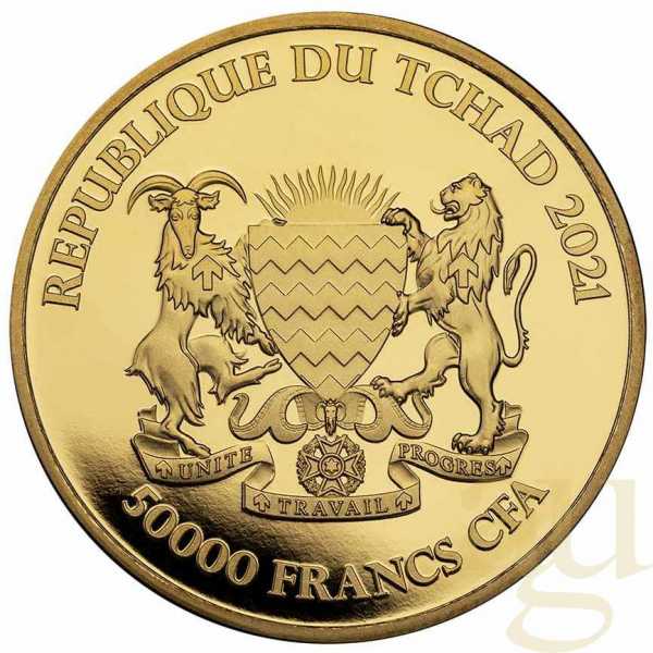 1 Unze Goldmünze Republic of Tschad Mandala Antilope 2021