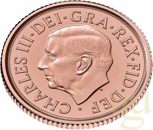 1/4 Pfund Goldmünze Memorial Sovereign King Charles 2022