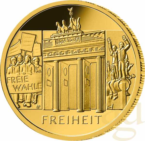 1/2 Unze Goldmünze - Säulen der Demokratie - 100 Euro Freiheit 2022 (F)
