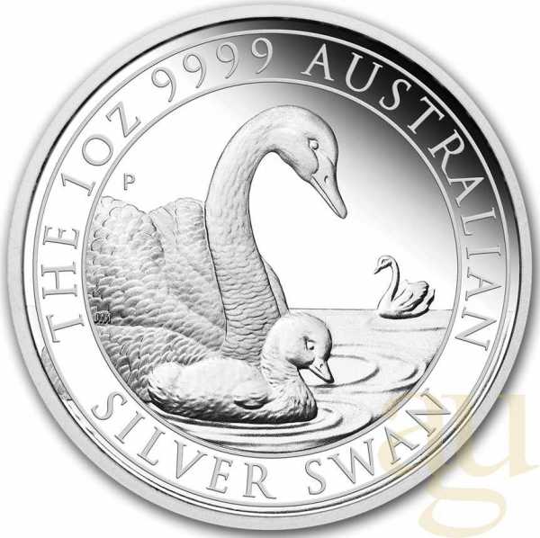 1 Unze Silbermünze Australien Schwan 2019 - polierte Platte