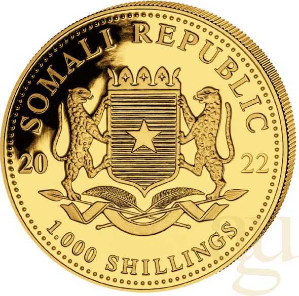 1 Unze Goldmünze Somalia Elefant 2022