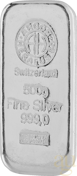 500 Gramm Silberbarren Argor Heraeus
