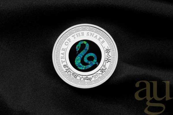 1 Unze Silbermünze Australien Lunar III Opal Schlange 2025 - polierte platte