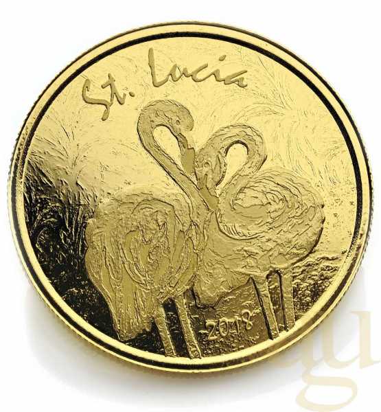 1 Unze Goldmünze EC8 St. Lucia - Flamingo 2018